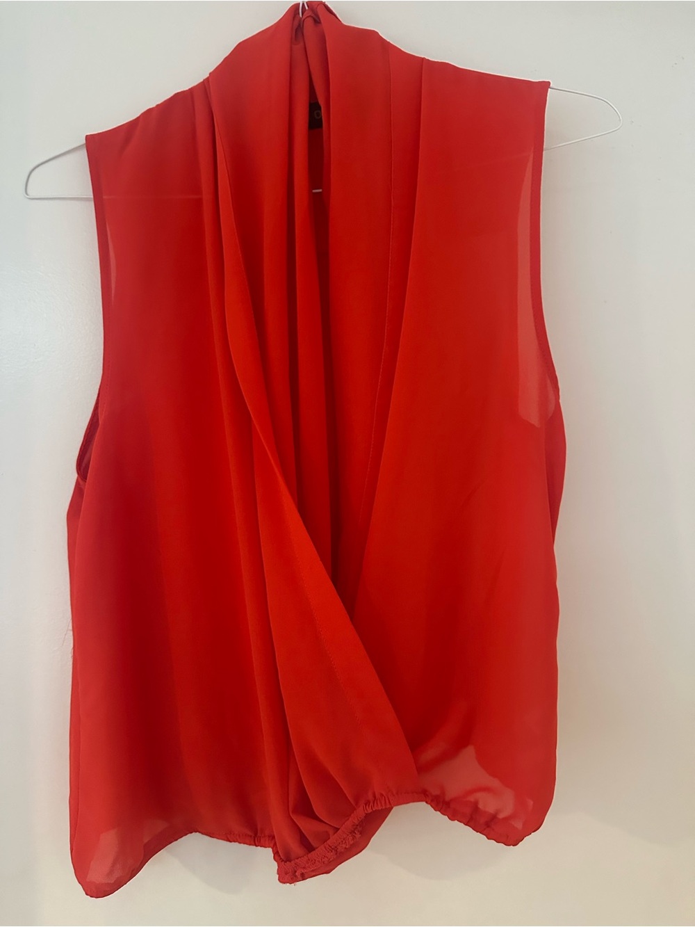 RETROD Women’s Vibrant Orange Draped Sleeveless Camisole Size Medium